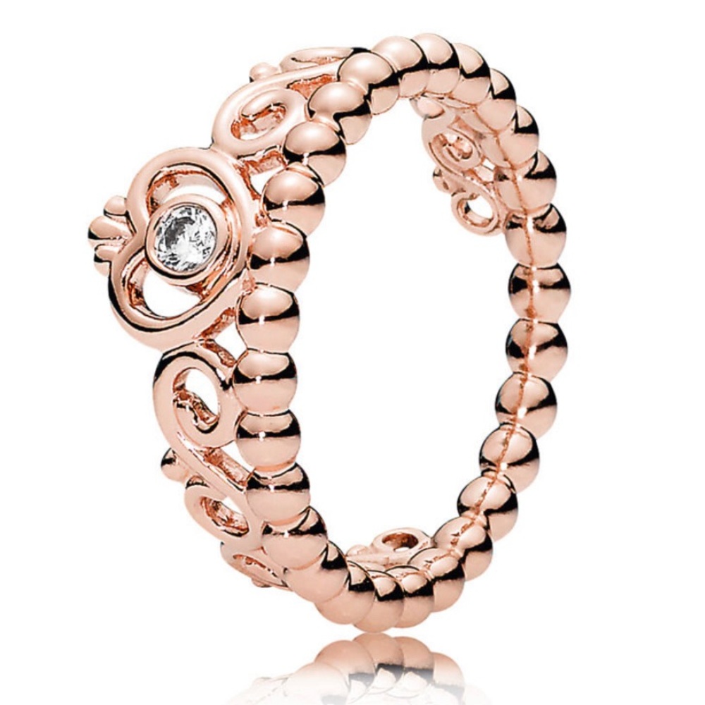Rose gold princess ring from Pandora